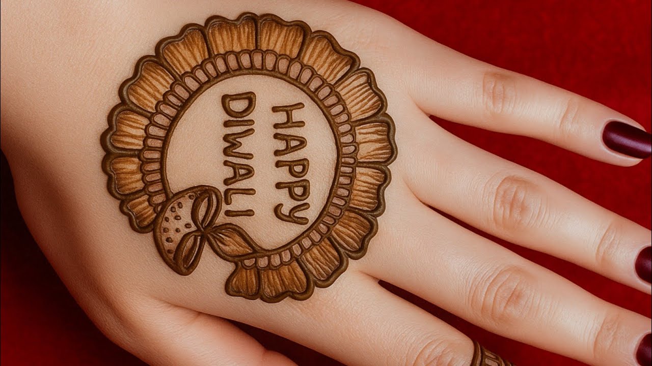 Diwali special mehandi design|back hand mehandi design for diwali|#mehndi #hennadesign 