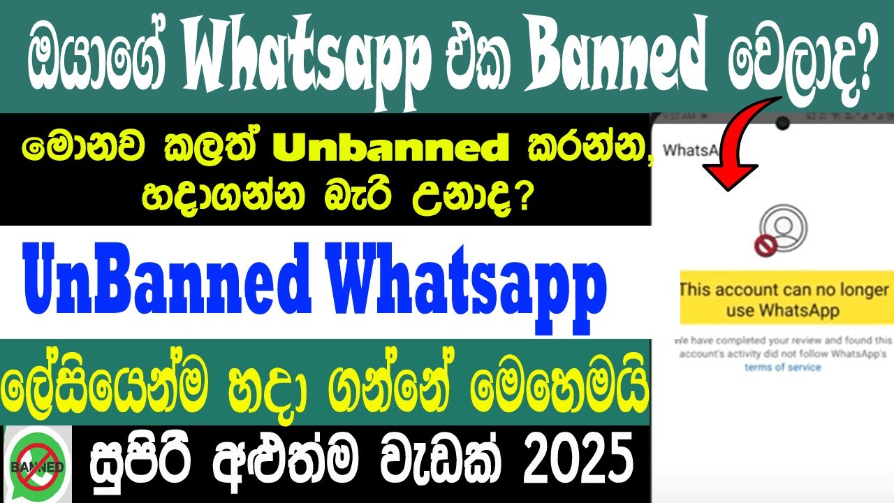 How To Banned WhatsApp Account To Unban Solution| Sri Network