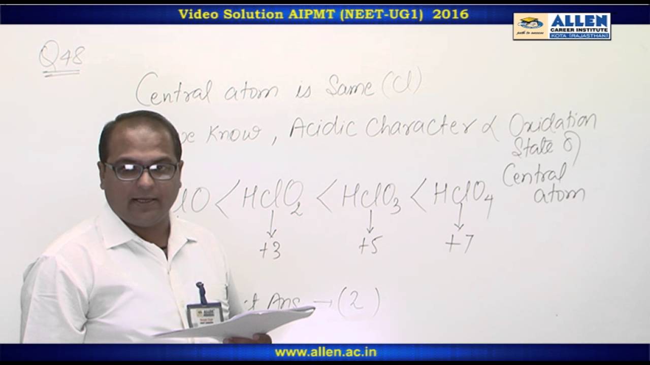 AIPMT 2016 Chemistry Solution &ndash; Q. 46, 47, 48 (Paper Code-P) NEET-UG 2016 Phase I