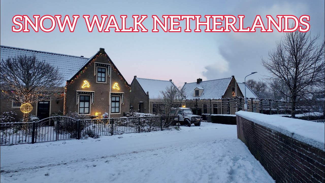 Snow walk in Netherlands | Snowfall Amsterdam Netherlands 