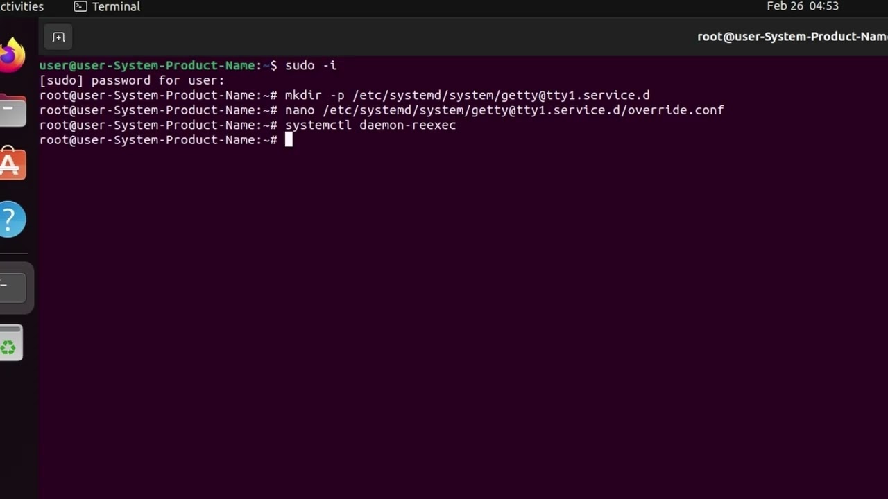 Ubuntu: Как автоматически входить в консоль под пользователем root.