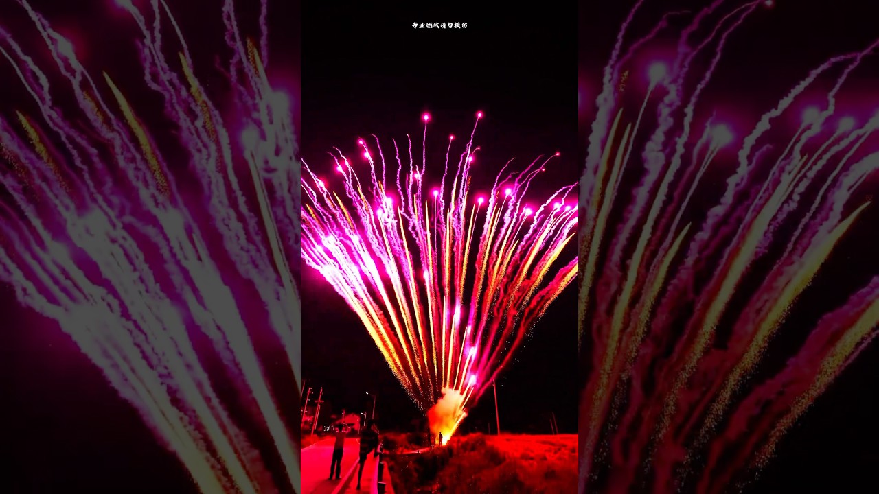156 Shots Purple Peacock #fireworkscake #merrytimefireworks #美太156发紫孔雀