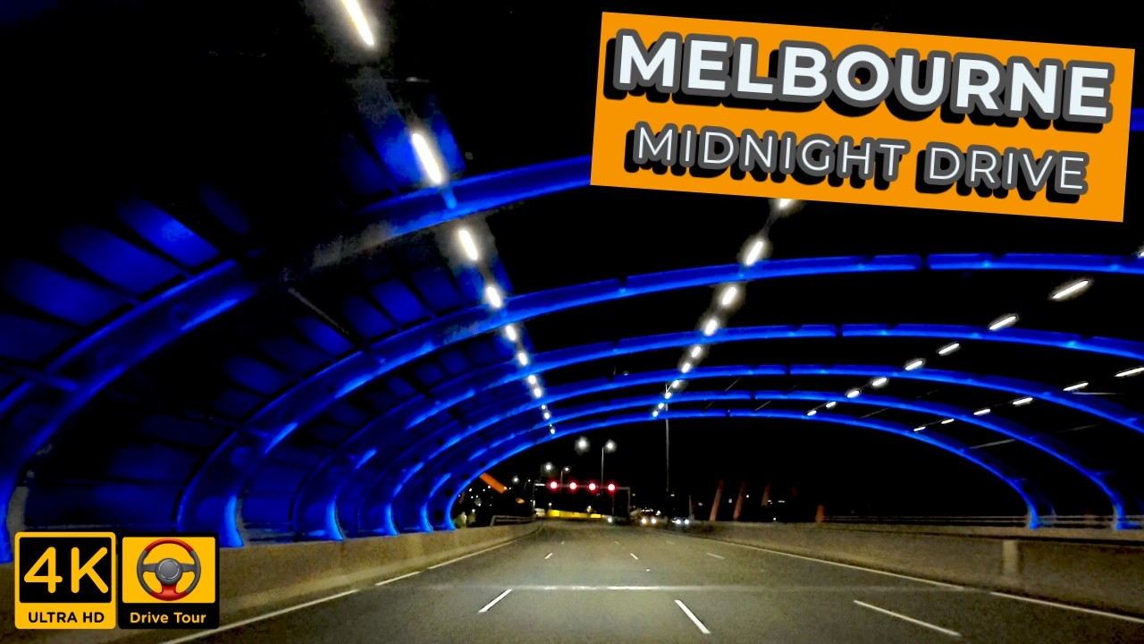 Melbourne Midnight Drive 4K | CBD, Docklands & CityLink | No Music Driving Soundscape Slow TV