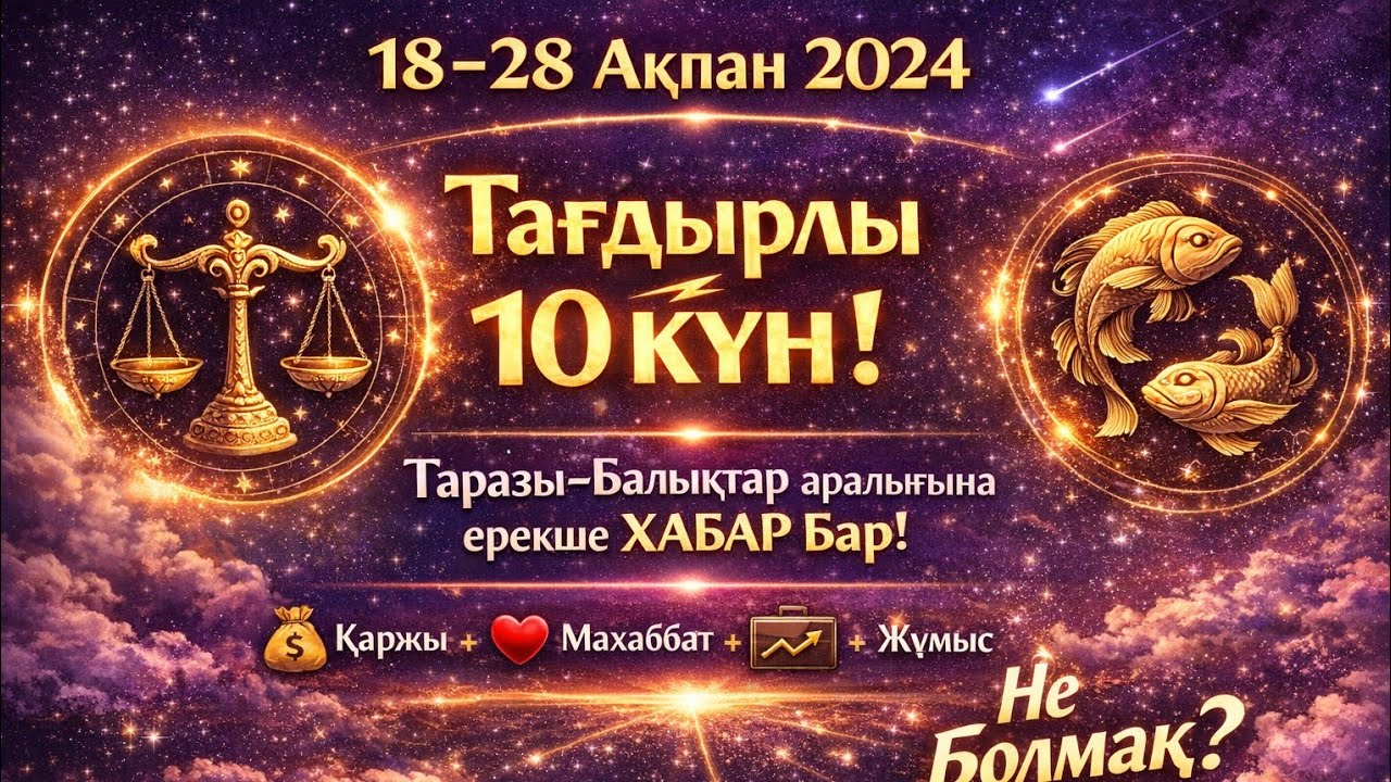 😍Апталық жорамал | 18-28 ақпан | Таразы-Балықтар