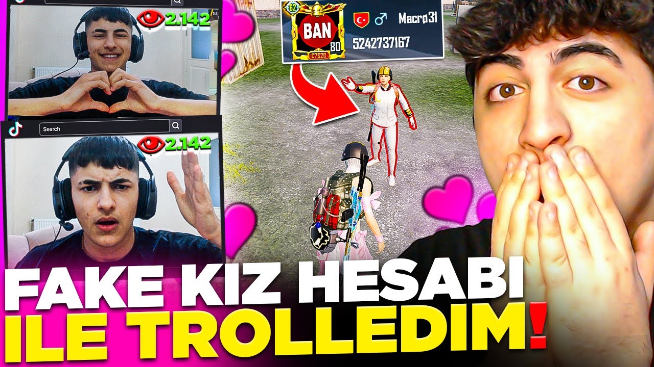 FAKE KIZ HESABIYLA ERKEK YAYINCIYI TROLLEDİM! (YAYINDA BAN YEDİ) | PUBG Mobile
