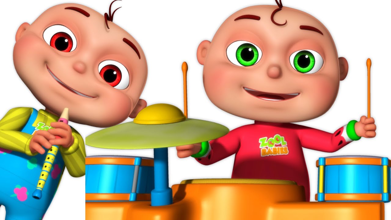 Five Little Babies Playing Music | Five Little Babies Collection | Learn Musical Instruments