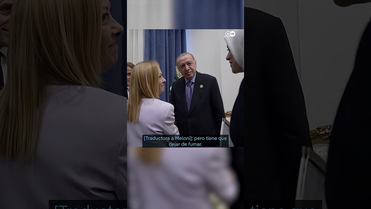 The moment Erdogan asked Meloni to quit smoking