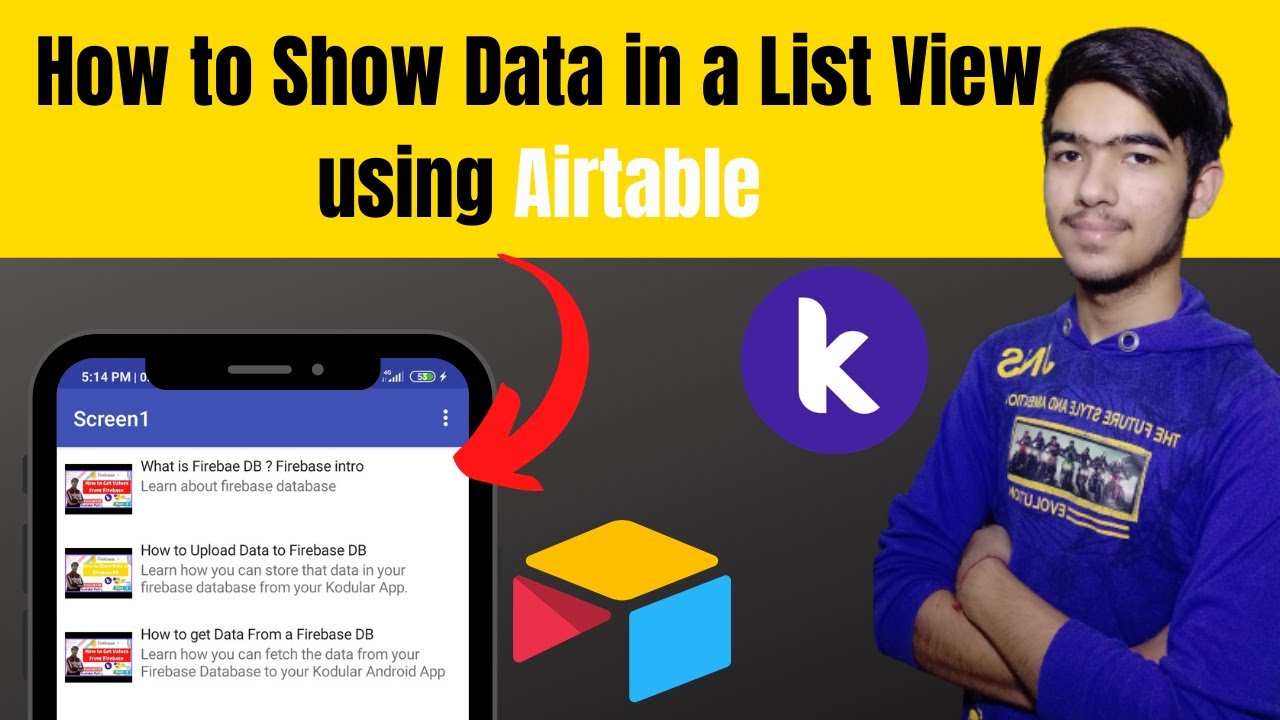 #28 How to show Airtable data in ListView in Kodular App | Spreadsheet Components