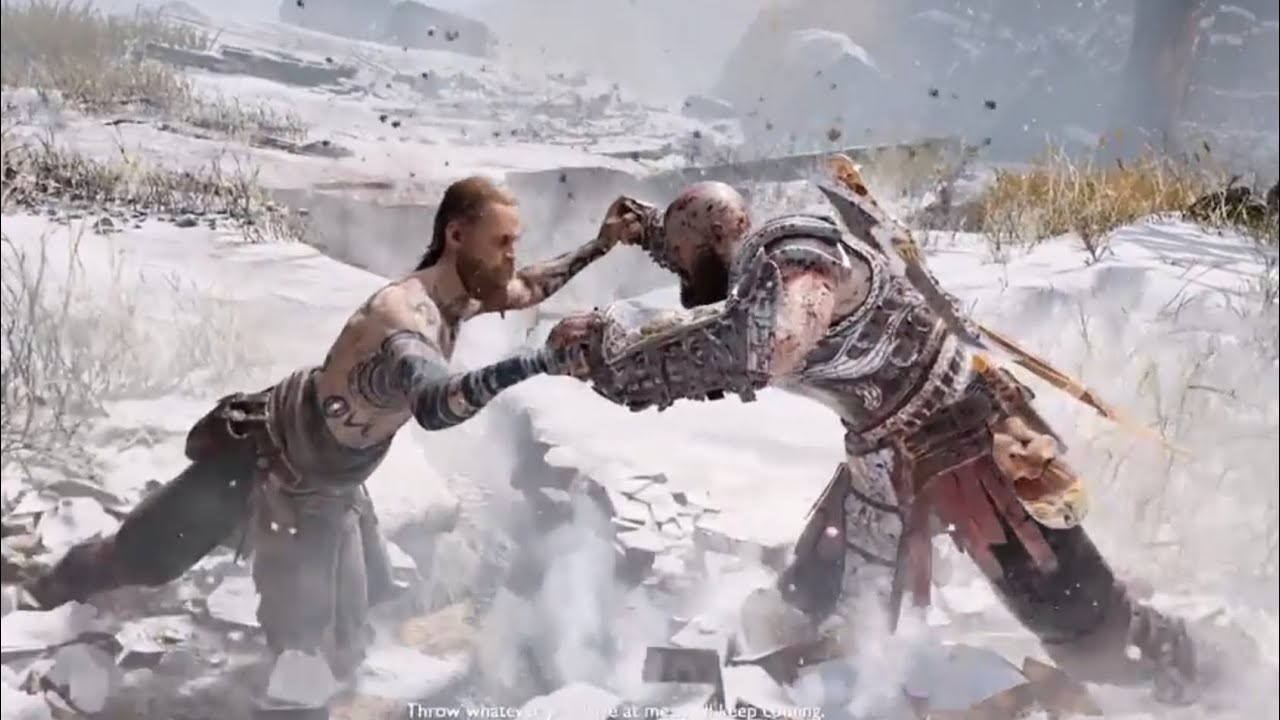 God of War NG+: The Stranger Vs Zeus-Armored Kratos Bare-Handed Boss Fight