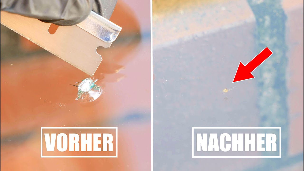 Steinschlag in der Scheibe selbst reparieren  I MrHandwerk