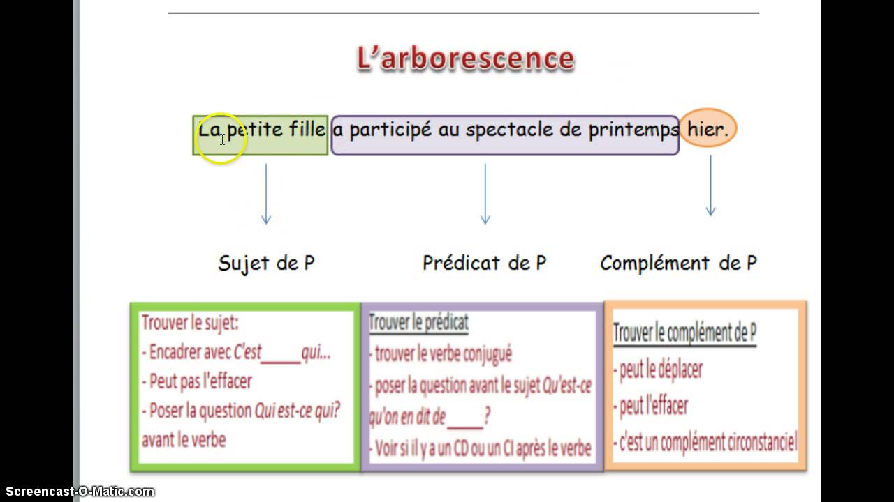 Analyse grammaticale de la phrase