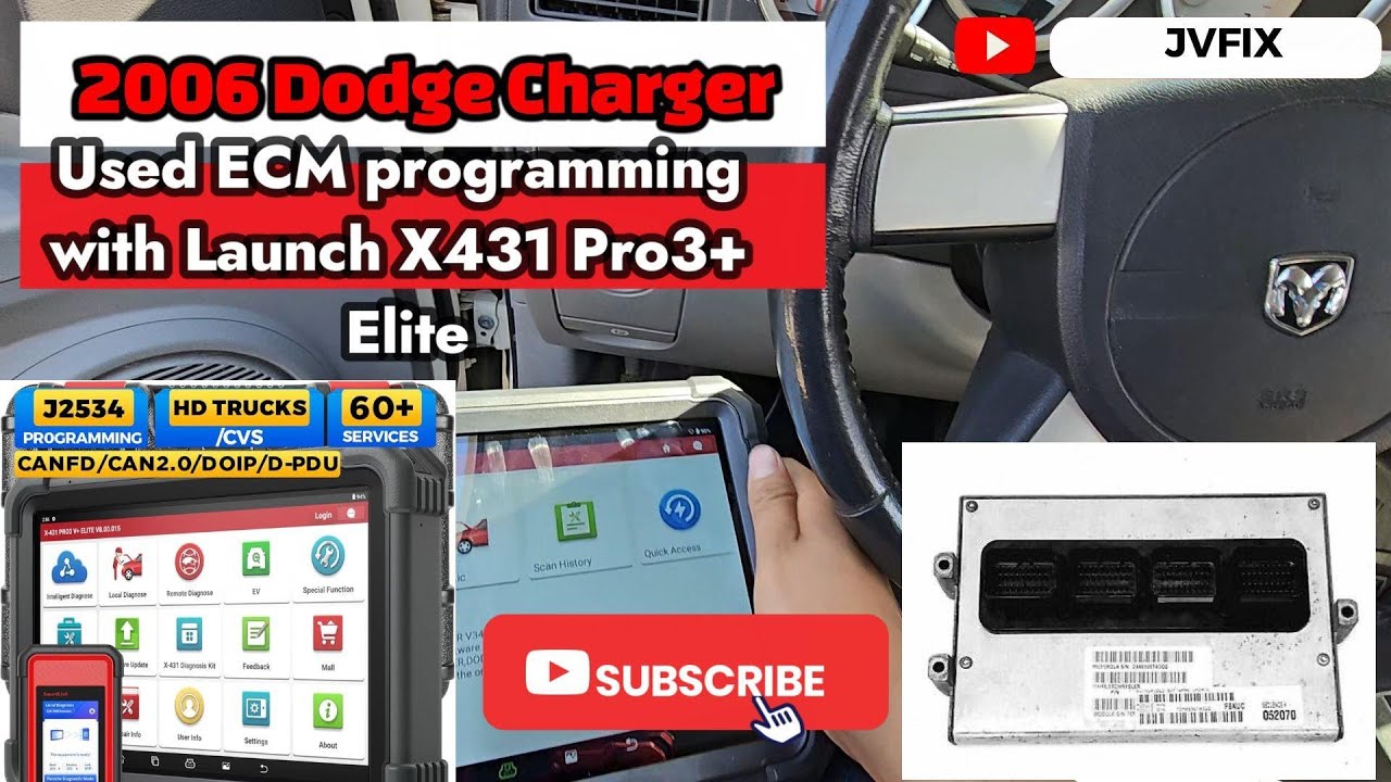 Как запрограммировать бывший в употреблении ЭБУ на Dodge Charger 2006 года с помощью сканера Laun...