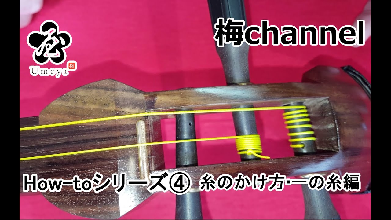 和楽器・三味線【糸のかけ方・一の糸編 】Japanese musical instrument Shamisen. How to change strings. [first string]