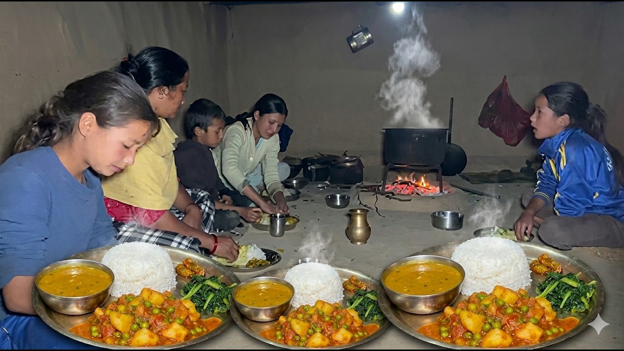 Village Girl Makes Authentic Nepali Dal Bhat Tarkari || Peaceful Rural Nepal Life !