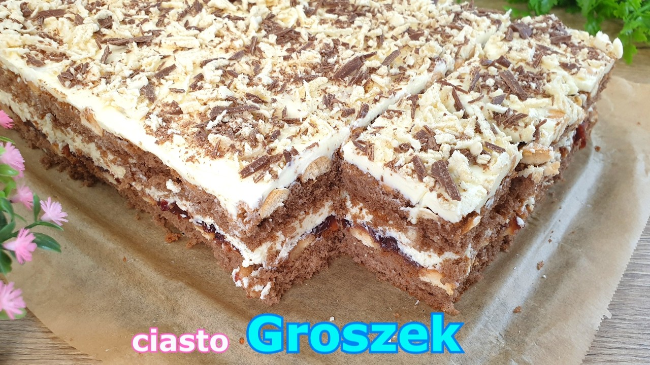Obłędne ciasto GROSZEK z przepysznym kremem budyniowym 👌 prosty i łatwy przepis 👍 budyniowiec