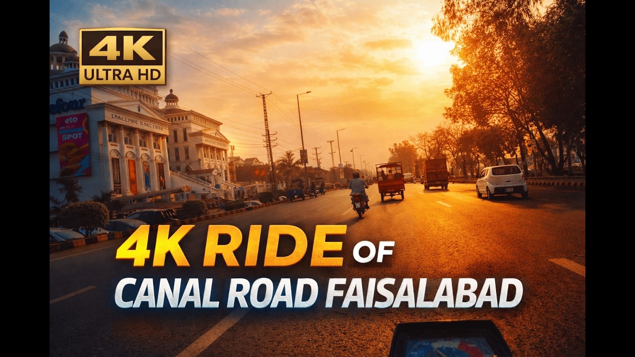 4K Ride on Canal Road Faisalabad | Lyallpur Galleria View | Ultra HD Bike POV Pakistan