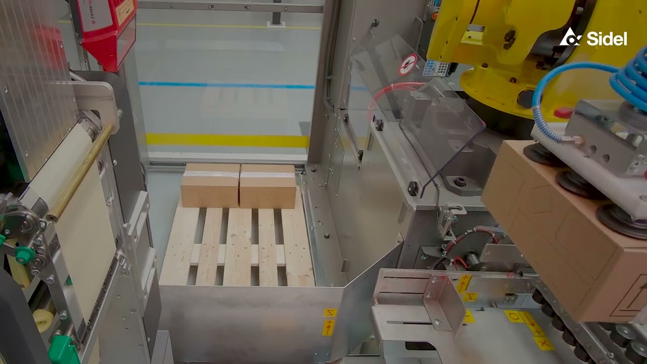 Cermex SW+PR case packing and palletizing Combi unit