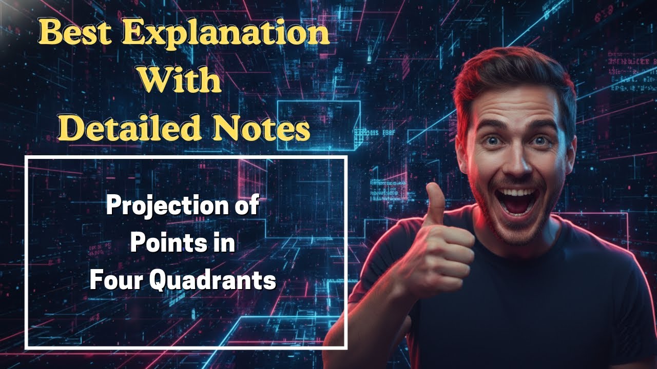 [203] Projection of Points in Four Quadrants (Engineering Graphics & Design)