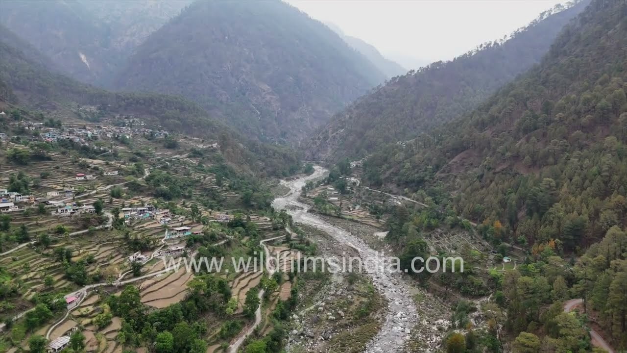 Ganoli Village a small Himalayan settlement near Gangotri Dham Uttarakhand.