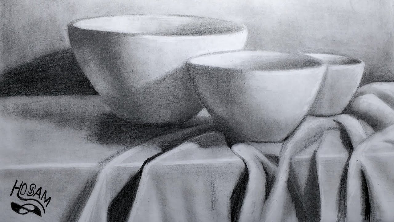 رسم الطبيعة الصامتة بالرصاص