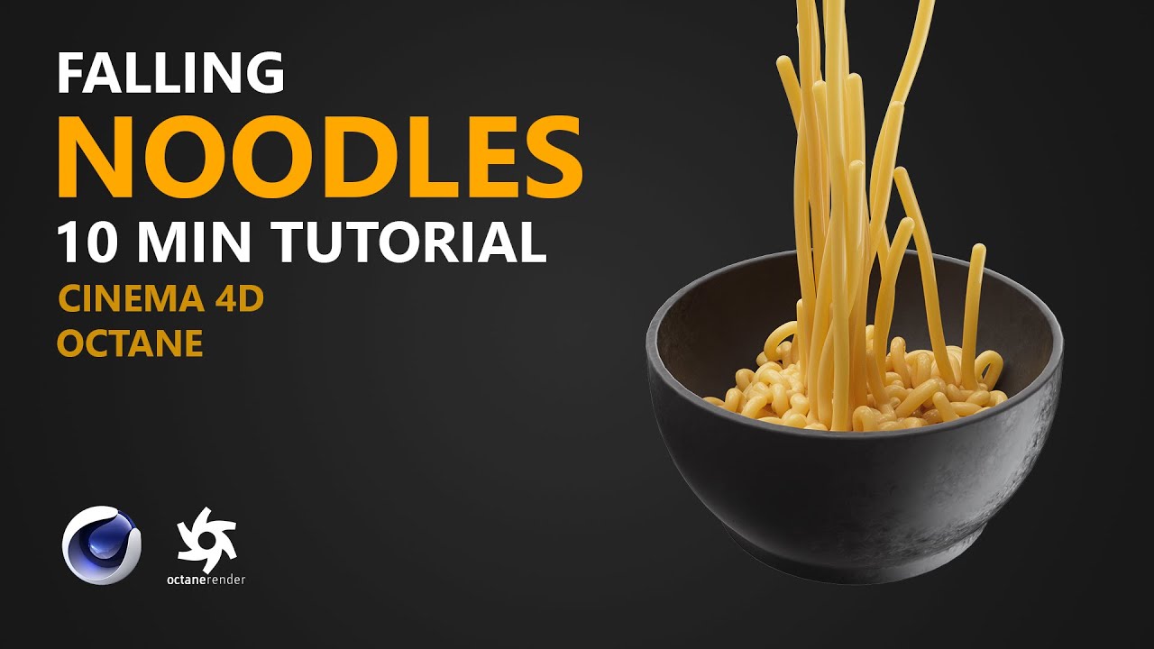Cinema 4D Tutorial  - Create Falling Noodles in 10 Min
