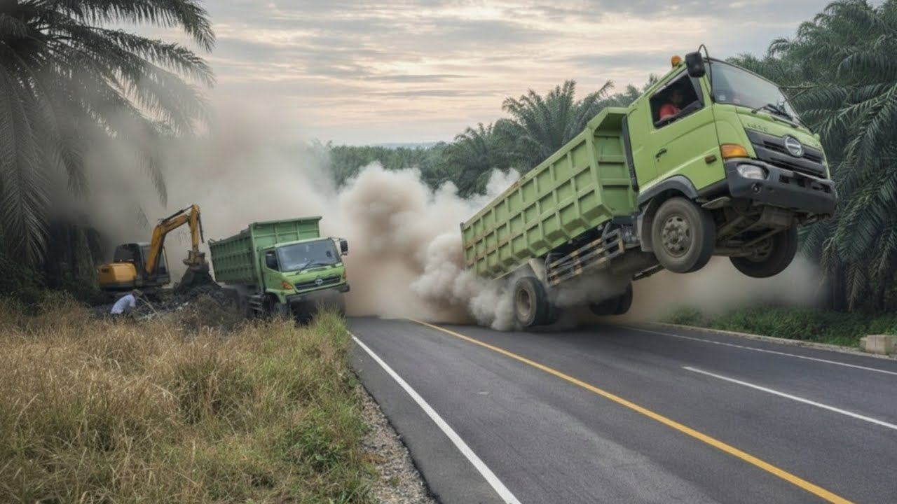 Truck Jumping Saat Tarik Truck || Hampir Terjadi Laka Beruntun Di Bukit Kodok