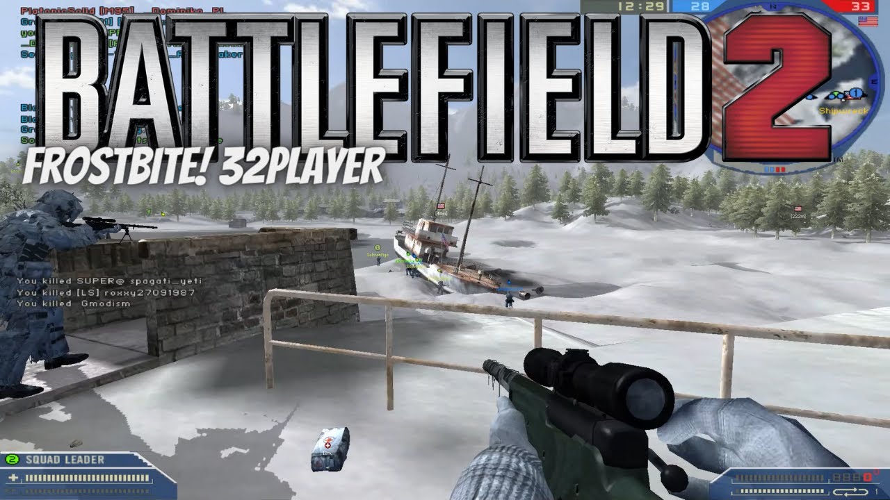 Battlefield 2 winter map Frostbite - 32player Infantry Multiplayer Gameplay