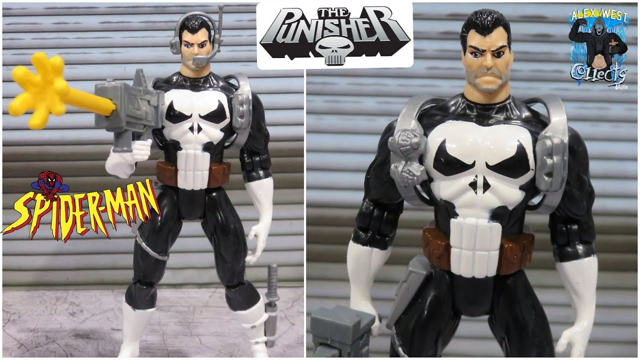 Toybiz 1995 Marvel Comics Анимационный сериал Человек-паук Обездвиженный Арсенал Обзор Каратель!