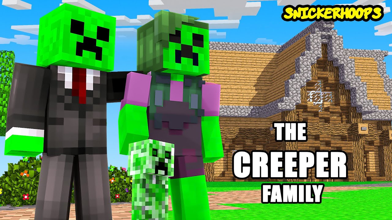 The CREEPER FAMILY Moves In | Minecraft Games to Play | Snicker Hoops Gaming