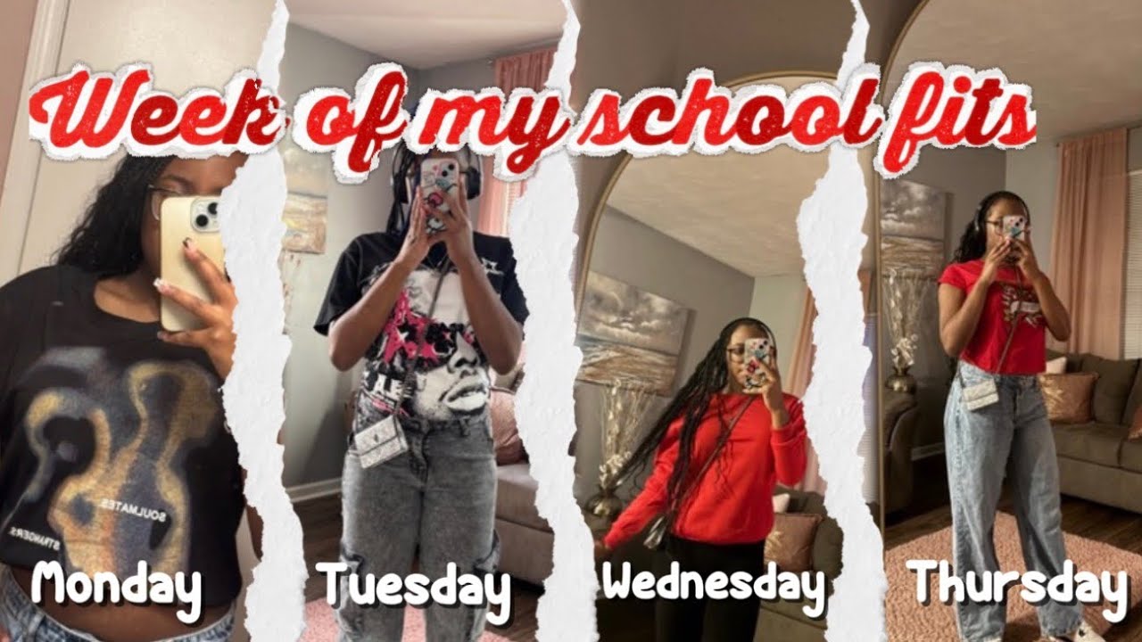 WEEK OF MY SCHOOL FITS ⋆˚꩜｡ | School 🏫, Fits👗, etc|