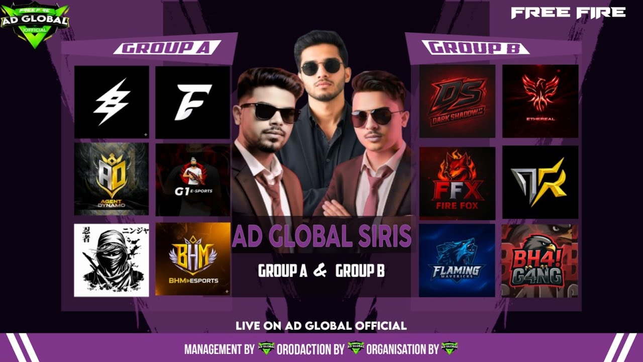 AD Global Zone | Free Fire Esports Tournament | Group A vs Group B | Group stage | Day 1