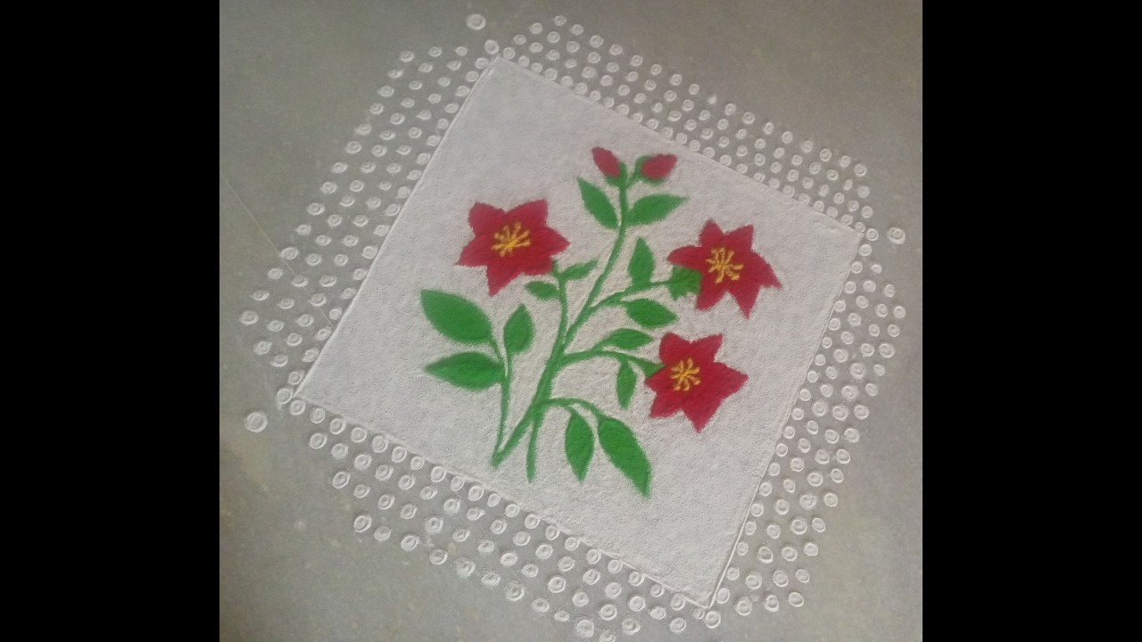 red flower kolam