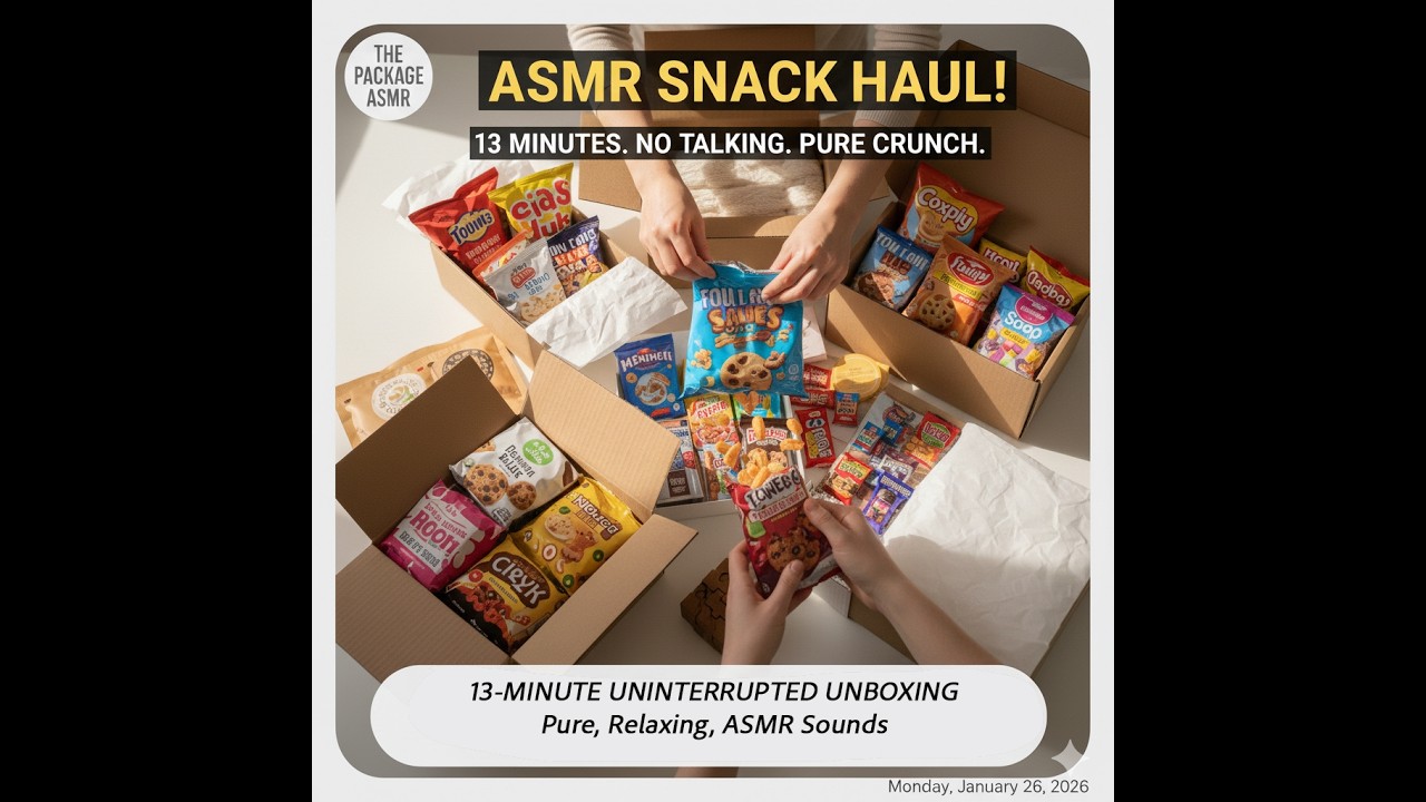 13 Minutes of Pure ASMR Unboxing (No Talking) #snacks #asmr #food #unboxing #satisfying #chocolate