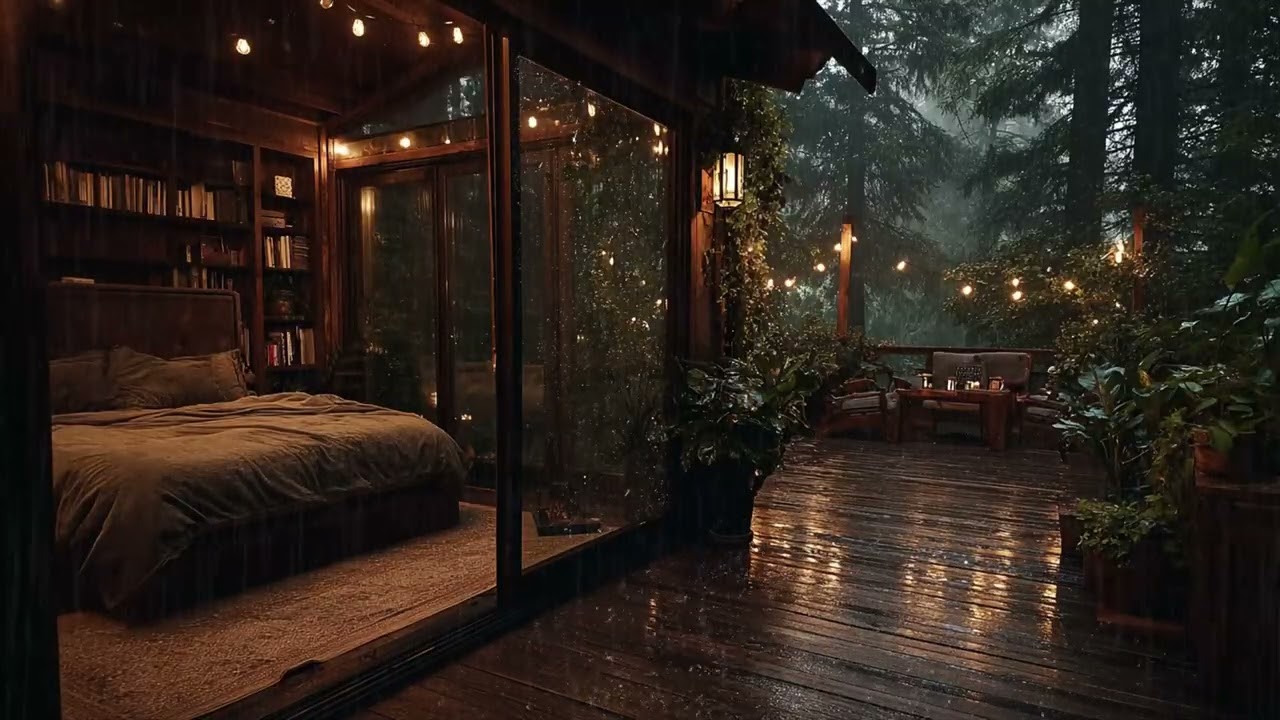 Relaxing Sleep Music & Rainstorm Sounds for Deep Calm Nights