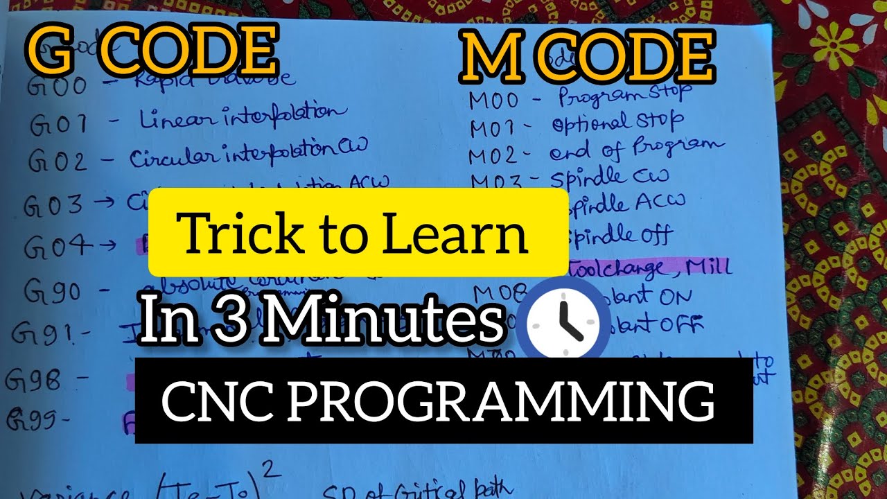 🎯 Trick to learn G CODE || M CODE || CNC PROGRAMMING ✅
