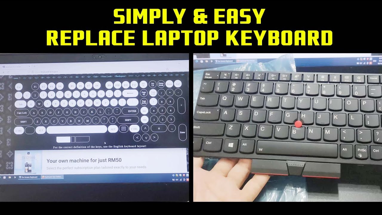 How to replace Lenovo Thinkpad P52S keyboard tutorial