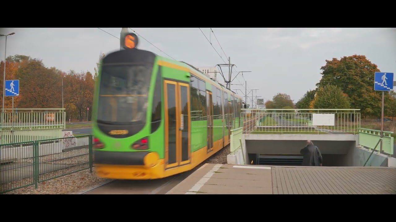Polska, Poznań, przejazd tramwajem nr 6 z Ronda Śr&oacute;dka do Termalnej