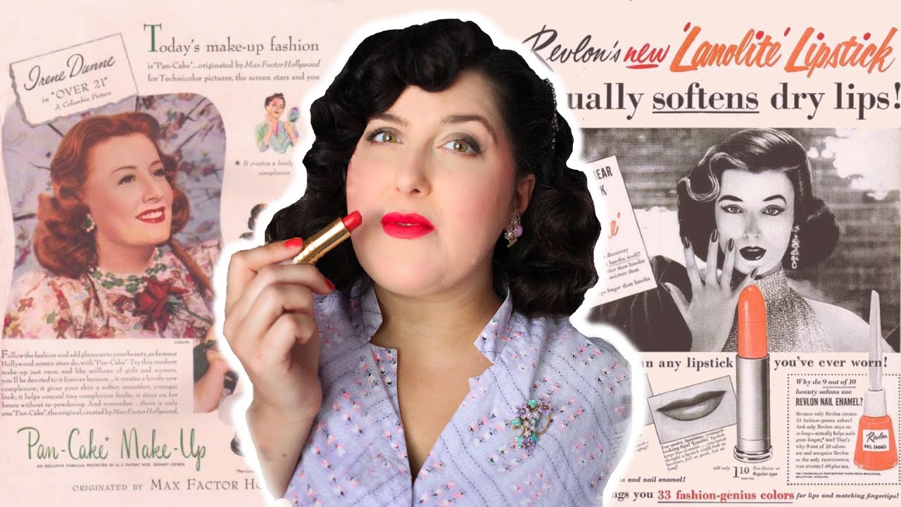 FULL FACE of 1950's Makeup || An authentic 1950s makeup tutorial using only makeup that existed then