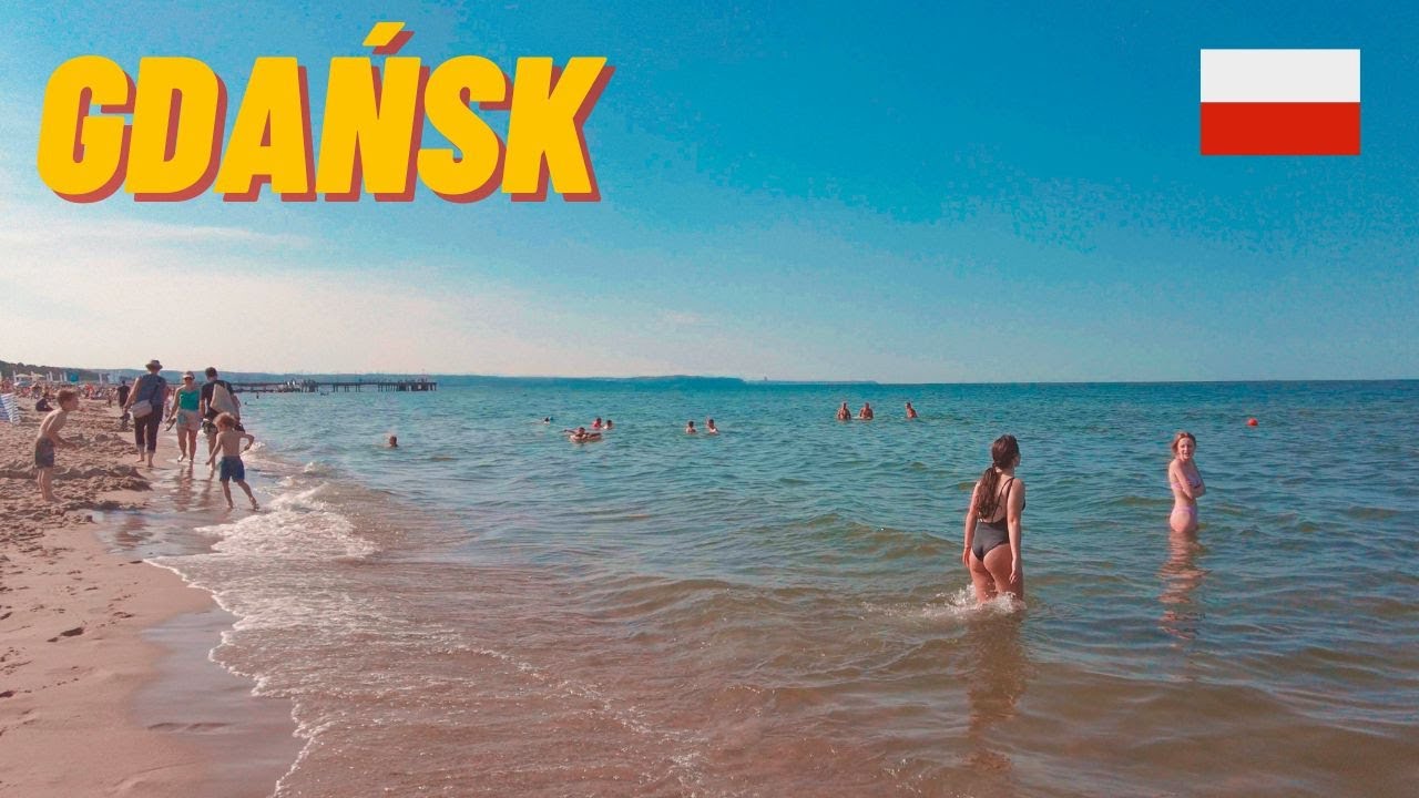 GDAŃSK BRZEŹNO BEACH WALK, GDAŃSK BRZEŹNO PLAŻA, POLAND  SUMMER 2023 4K