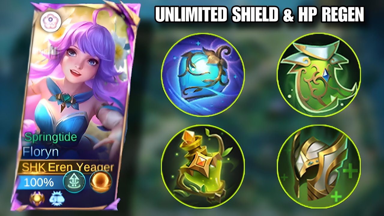 TOP GLOBAL FLORYN UNLIMITED SHIELD AND HP REGEN TRICK!!! (please try) MLBB