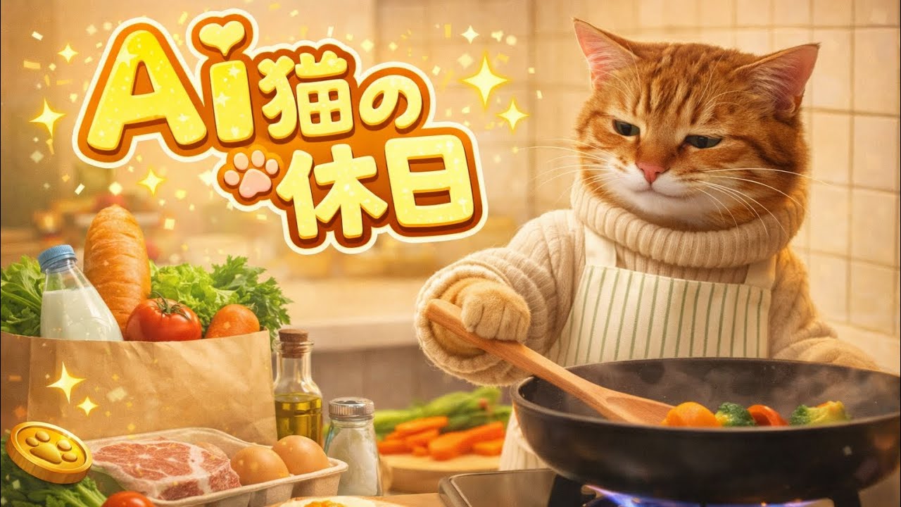 ai猫ちゃんのまったり料理する休日🐱