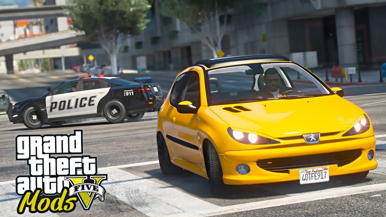 FUGA DA POLICIA COM PEUGEOT 206 GTI - GTA 5 MODS