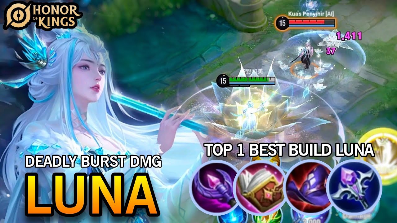 LUNA INSANE DMG BUILD!! UNLEASH 100% OP DAMAGE | HONOR OF KINGS BEST LUNA BUILD