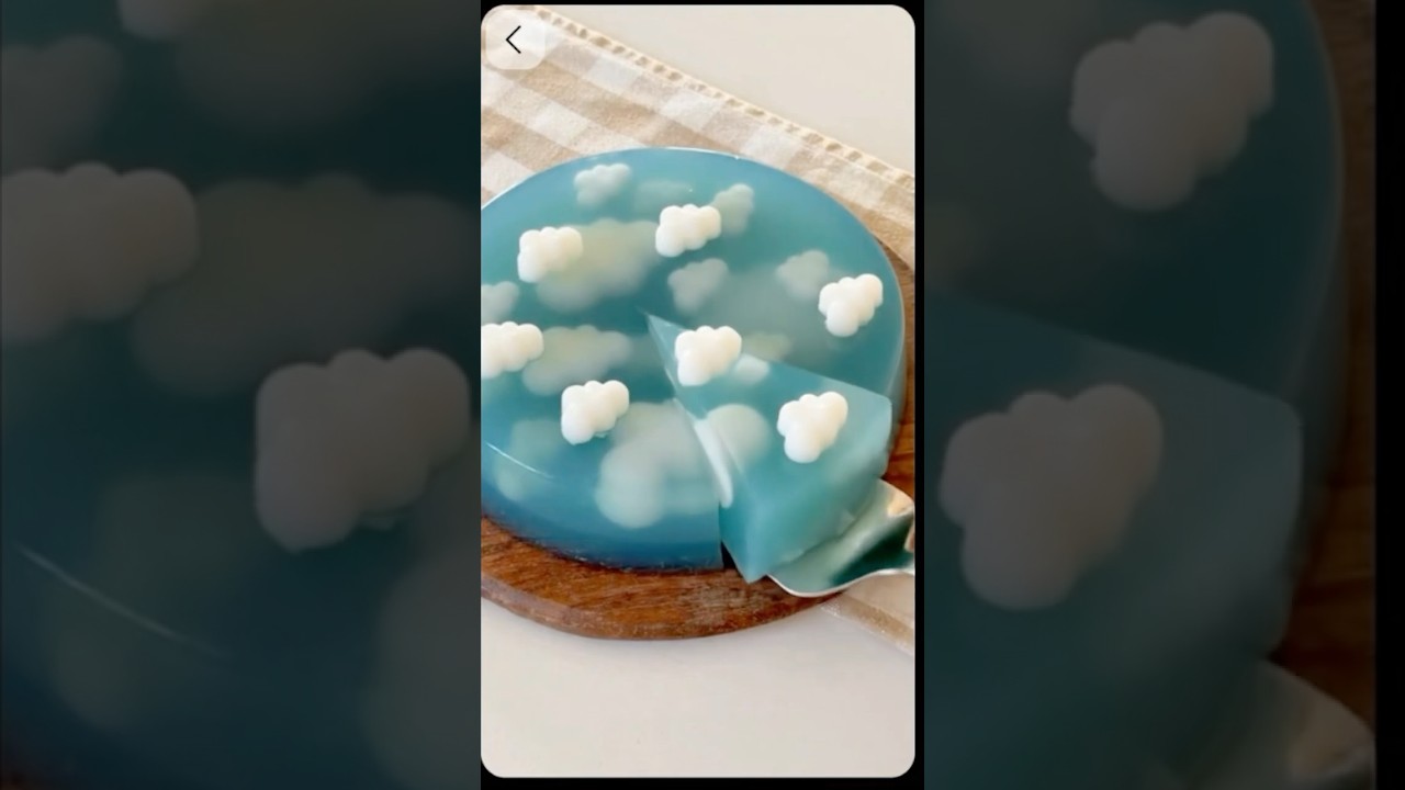 Most satisfying jelly cake slice 🍰☁️ 