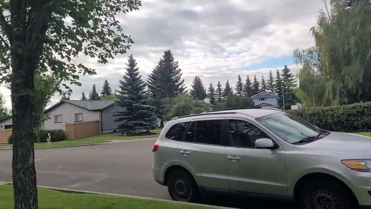 Moody Summer Walk in West Edmonton: Cloudy Skies & Helicopters overhead