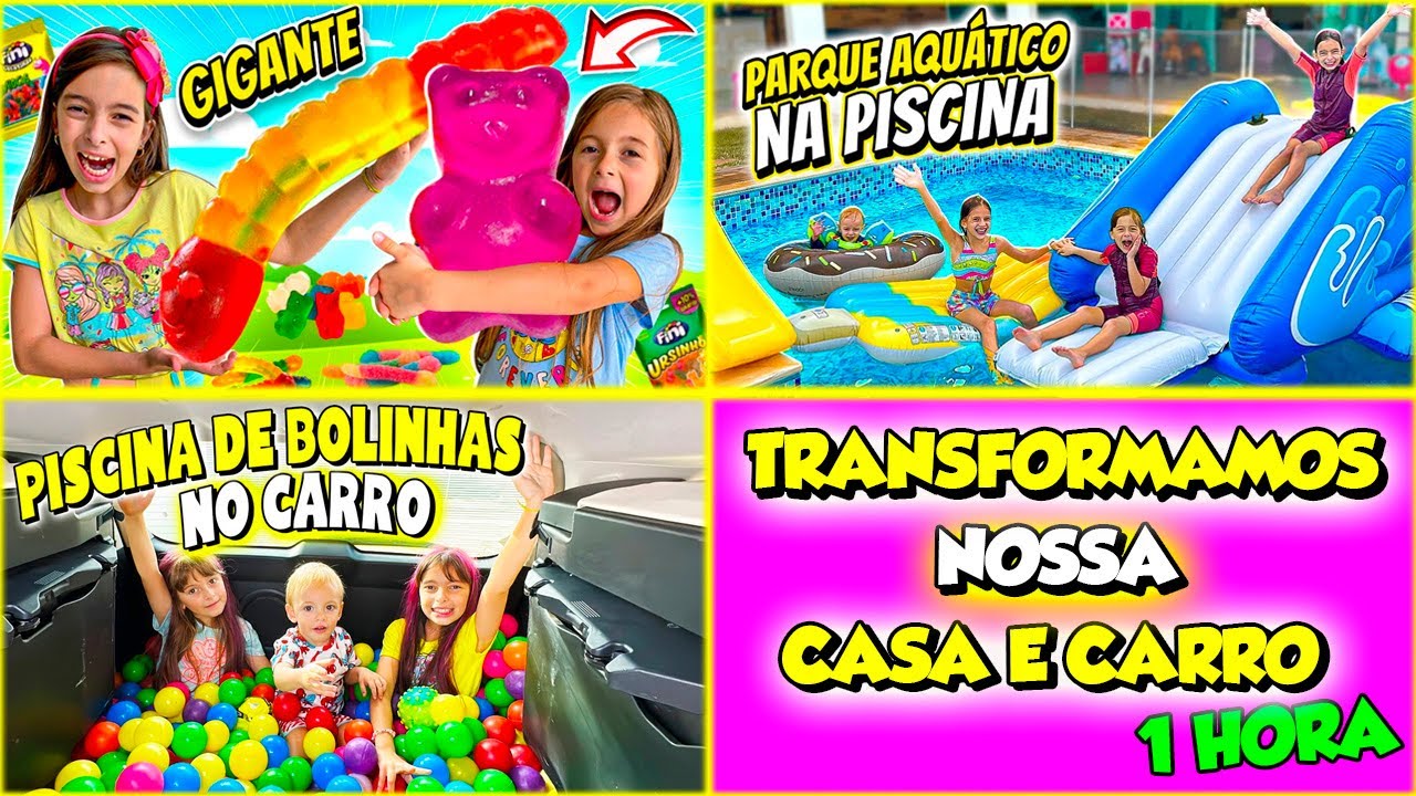 Transformamos nossa CASA e CARRO - 1 HORA de vídeo | Jéssica Godar e Laurinha e Helena e Gabriel