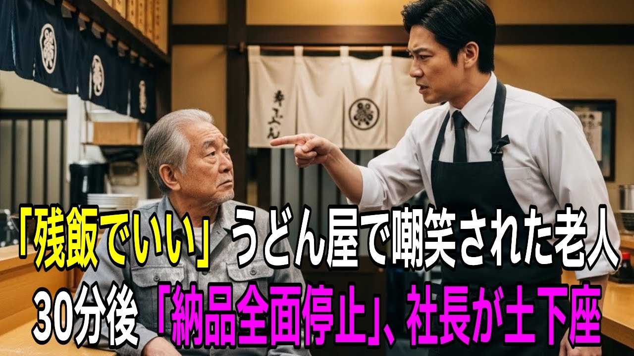 「残飯でいい」老舗うどん店で嘲笑された老人。30分後「納品を全面停止します」、店長が土下座した――。