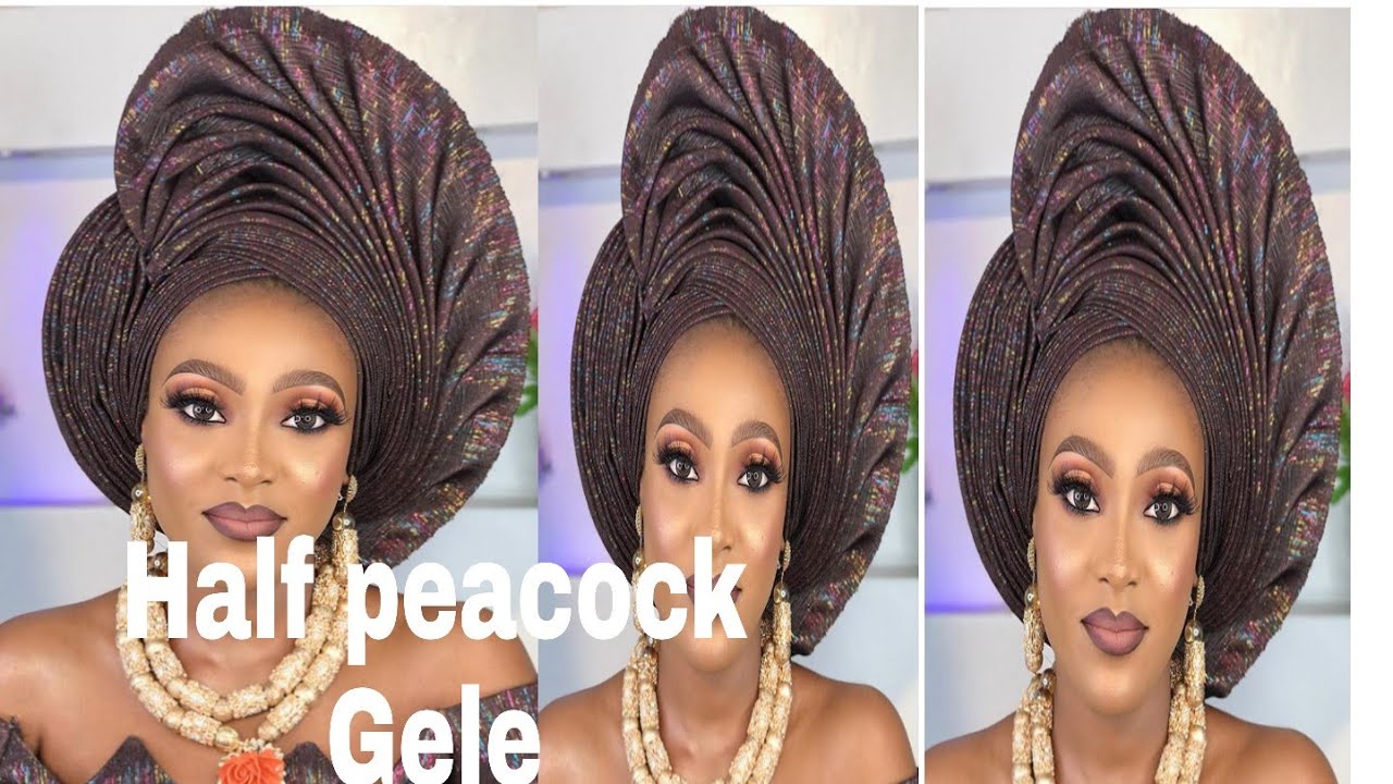 One sided peacock gele.