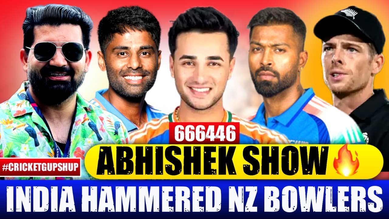 Abhishek Sharma show, 35ball 84 as India put massive total vs NZ 1st T20I