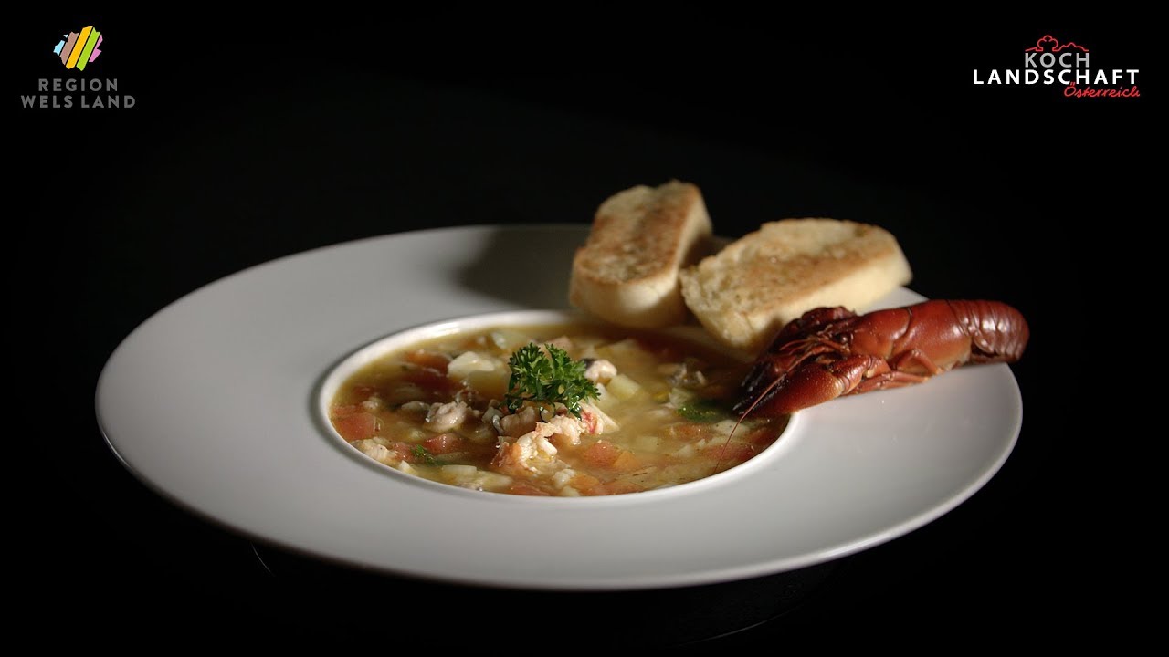 Bouillabaisse aus Traunfischen und Krebsen - Kochlandschaft Österreich in der Region Wels Land